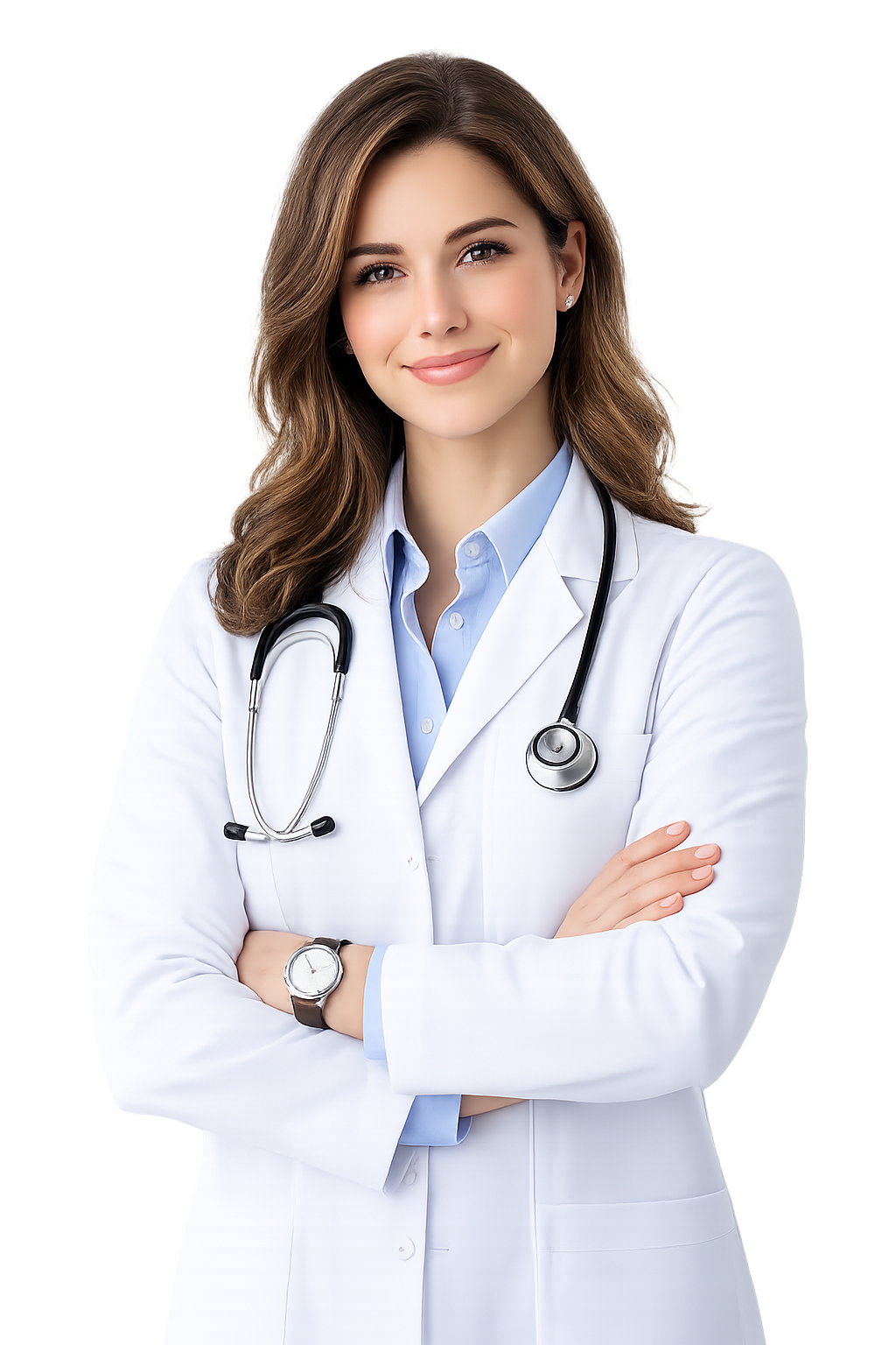 Female doctor in a white coat
